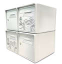 Pack de 4 boites aux lettres 1 porte - 2x "Globe-trotter" - 2x "Blanc ivoire"